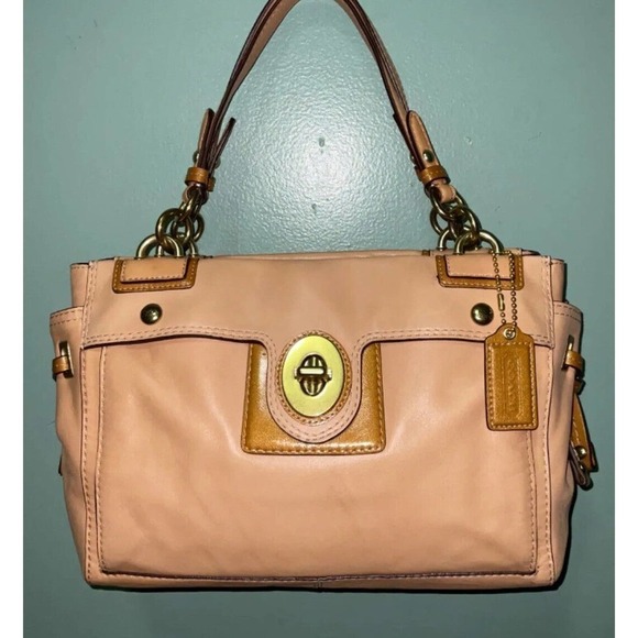 Coach Penelope Beige Leather Turn-lock Carryall Satchel Bag F16531 - Picture 16 of 16